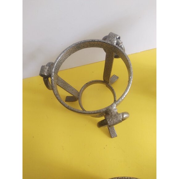 Decorative Ornate Powdered Black metal Vases/Candle Holder set(2) - Picture 8 of 12